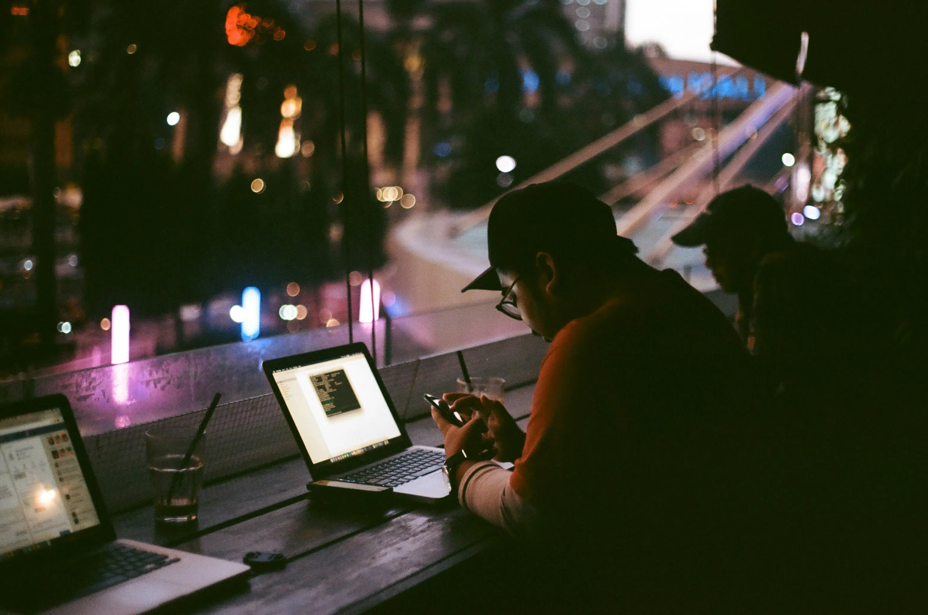 A learner studying data skills from home